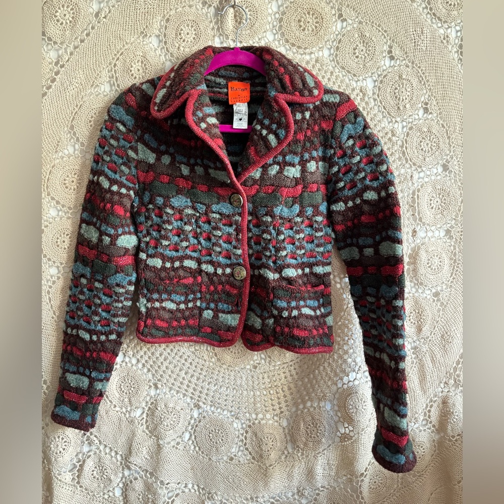 Christian Lacroix knit buttoned sweater. Size XS. Vintage 90s. Iconic piece.